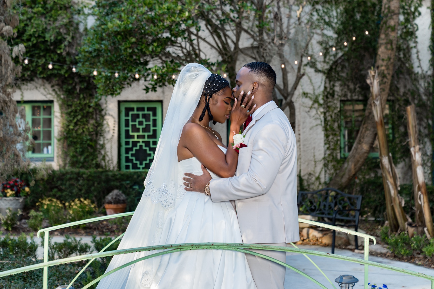 Newlyweds sharing a quiet embrace photographed by Right On Target Media